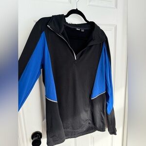 Crivit black and blue quarter-zip performance pullover